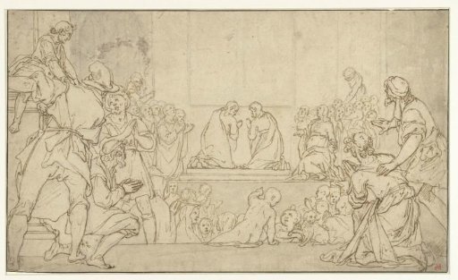 Matthias and Barnabas in prayer