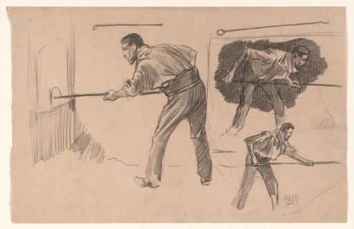 Studies of a worker at an oven