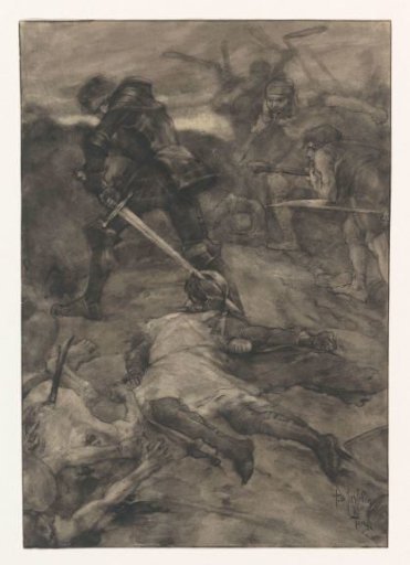 Historical representation of a battle