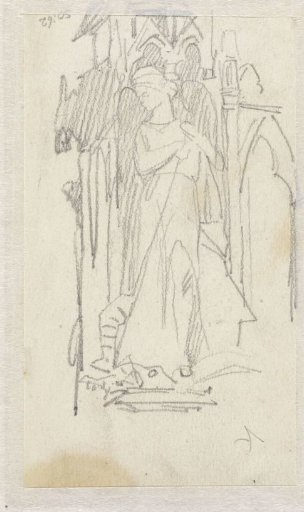 Sketch of a statue of St. George