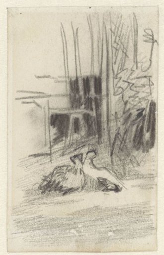 Pigeons in a courtyard