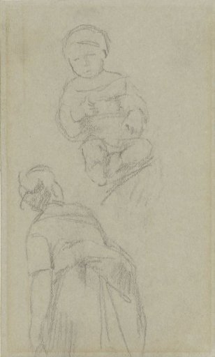 Sketches of a woman and a child