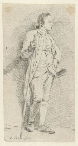 Standing boy with a stick