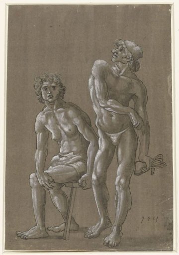 Seated and Standing Naked Youth