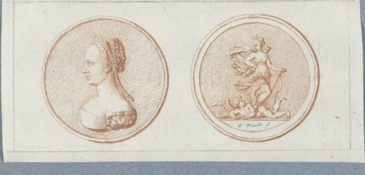 Obverse and reverse of a medal with the portrait of Diane de Poitiers