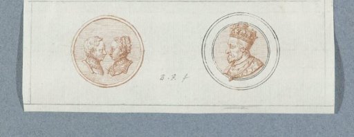 Obverse and reverse of a medal with portraits of the dauphins Francis and Mary of Scotland and of Charles IX, King of France