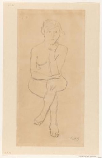 Seated female nude, seen from the front