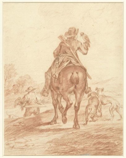 Two Falconers, Seen from Behind