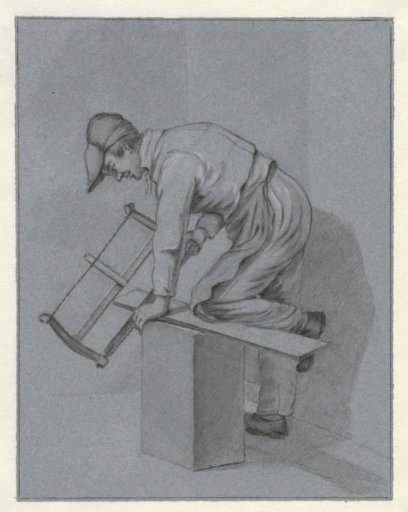 Boy sawing with a cap