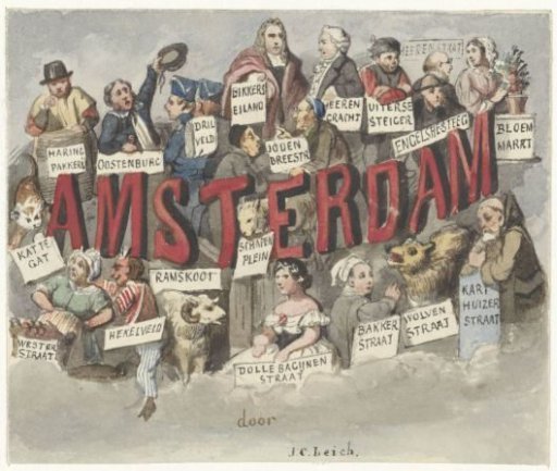 First design for the cover of Amsterdam by Johannes ter Gouw, 1865