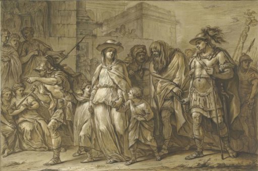 Julius Sabinus and Epponina with Their Two Children Led as Prisoners through Rome