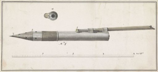 Congreve rocket, possibly used by the English in the bombardment of Flushing, 1809