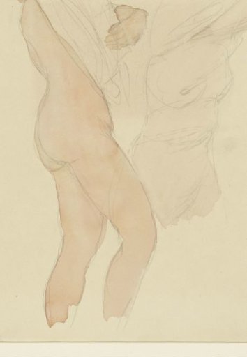 Study sheet with two women taking off their chemises
