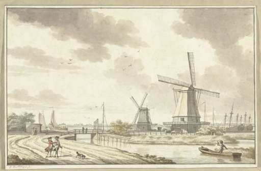 View at the Zandhoek, outside the Haarlemmerpoort in Amsterdam
