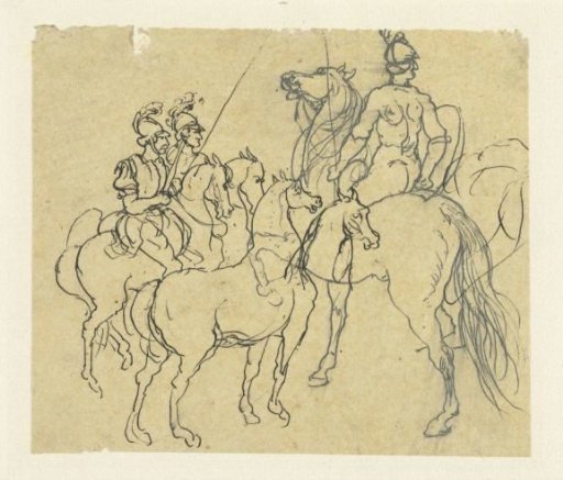 Study sheet with riders and horses