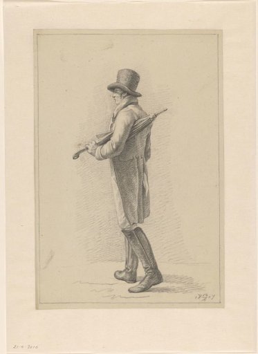 Walking gentleman with an umbrella