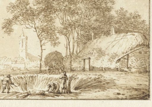 Mowers by a Farmhouse