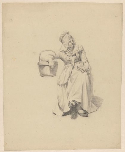 Seated woman with a basket