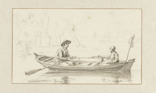 Man and woman in a rowing boat