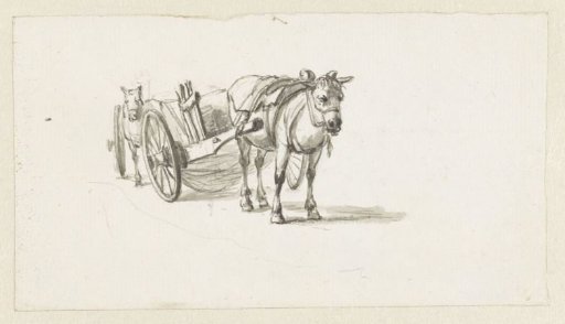 Two horses with carts