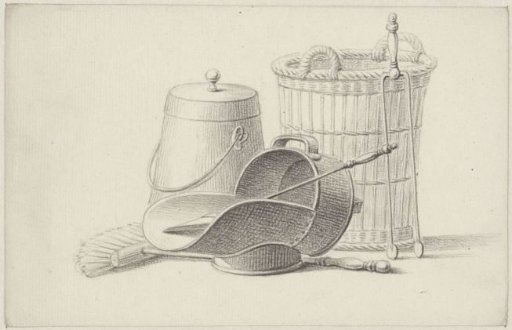 Still life with basket and coal scuttle