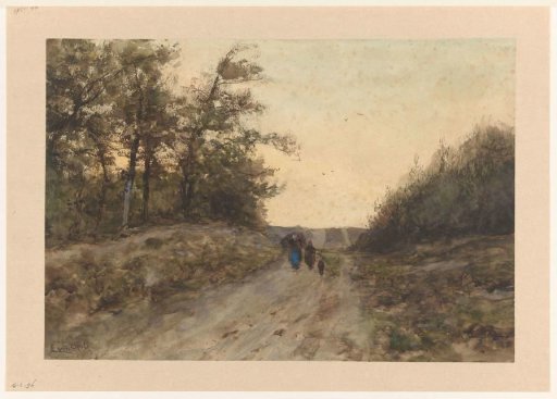 Landscape with figures on a country road