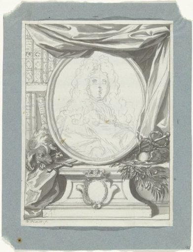 Design for a male portrait in an oval frame