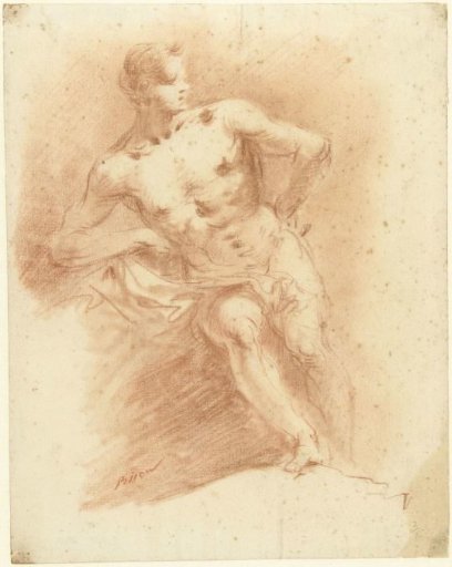 Seated male nude