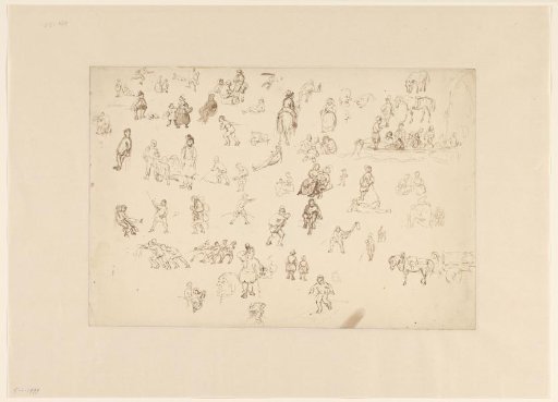 Sketch sheet with a large number of figures