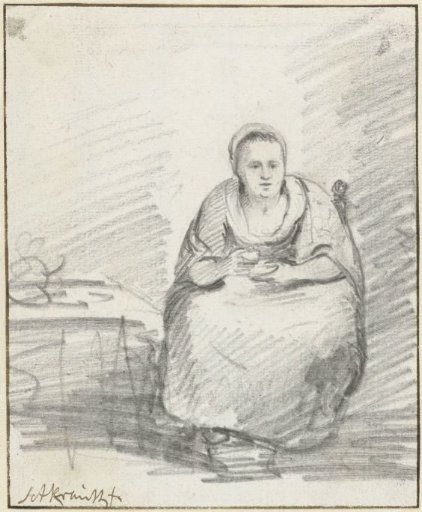 Sitting peasant woman
