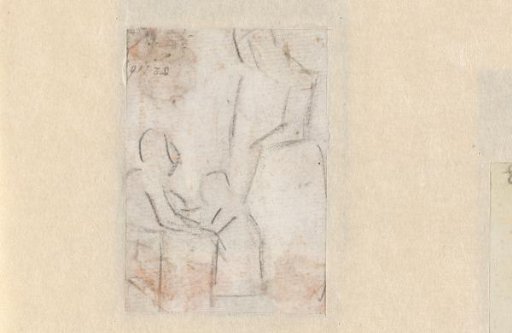 Sketch of a woman with two children