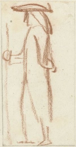 Standing man, to the left