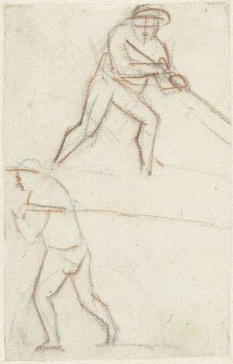 Two sketches of a standing man