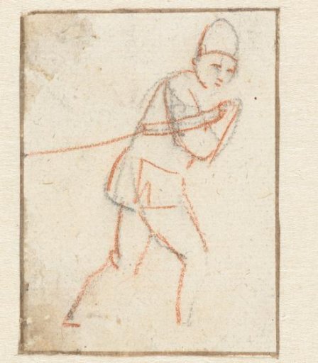 Walking man with a rope