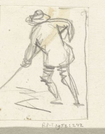 Sketch of a man with a bomb