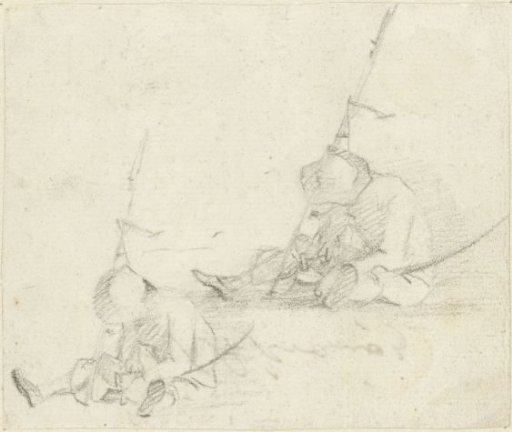 Two sketches of a seated figure