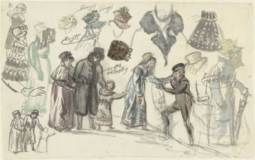 Costume studies of a lady and a gentleman