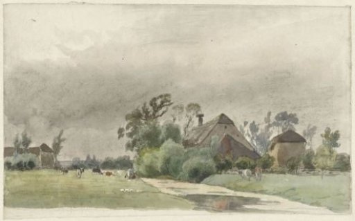Canal leading to a farmhouse