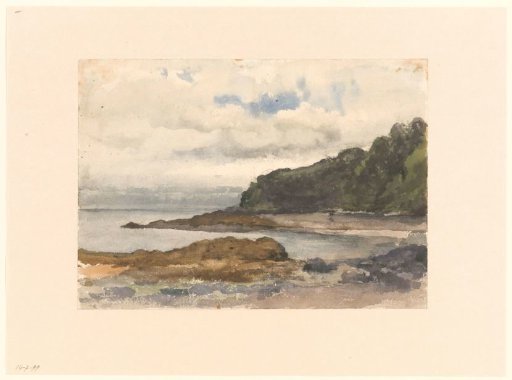 Wooded coast of a lake