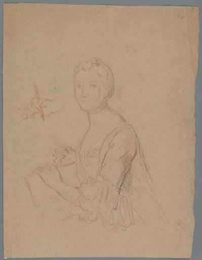 Portrait of a lady with paper and pen