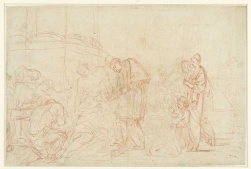 Saint Charles Borromeus visiting the plague victims