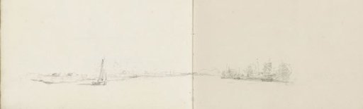 Sailing boat before a coast
