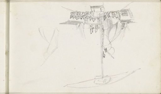Figures Hoisting a Sail at a Quay