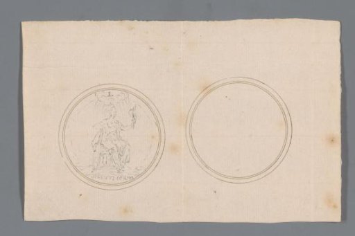 Design for a medal with a seated allegorical female figure