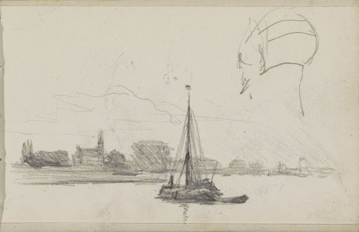 Sailing ship on the Zuiderzee near Volendam