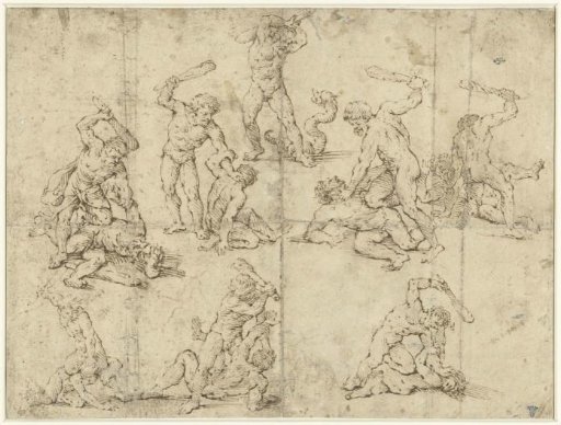 Eight Studies of a Fighting Hercules
