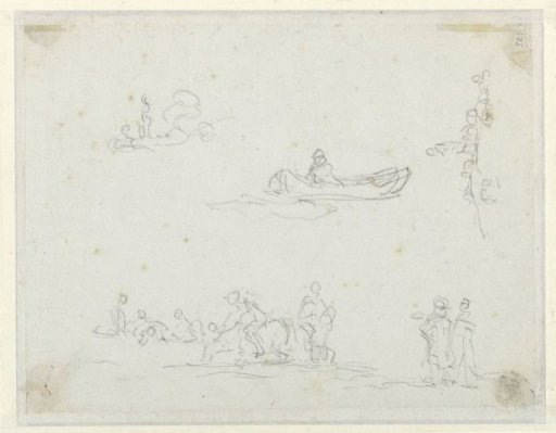 Studies of figures in a boat