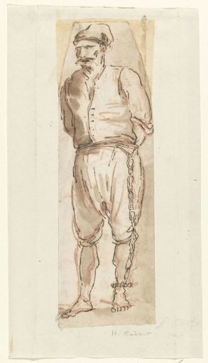 Standing shackled galley slave