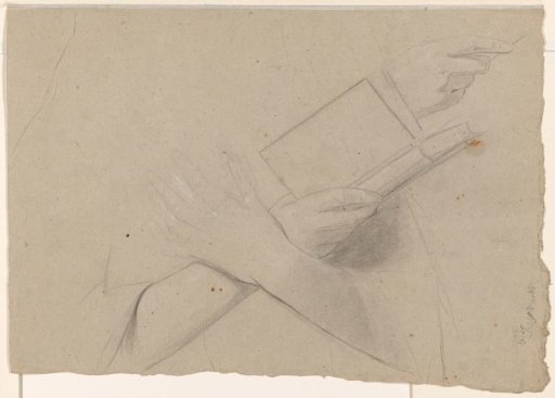 Studies of hands with a book