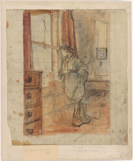Mrs. Mc Evoy and her son Michael standing by a window